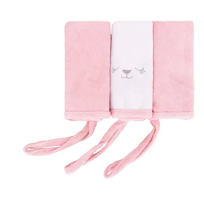 Kit Pano de Boca Bublim Plush Bordado Ursinha - 3 Peças